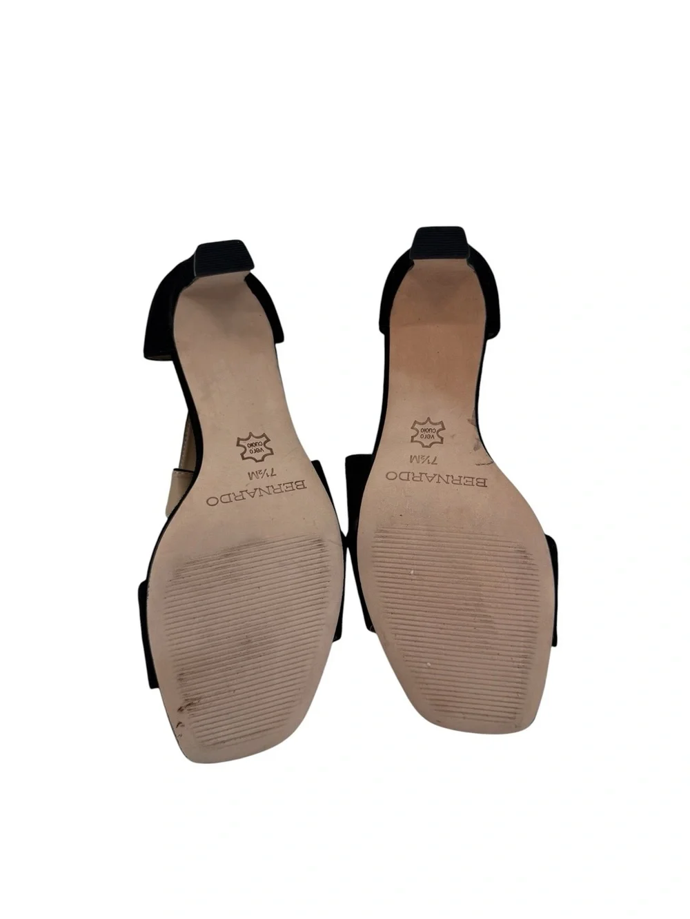 Bernardo Camille Heels in Black Kid Suede Leather Heel Anthropologie Women’s 7.5